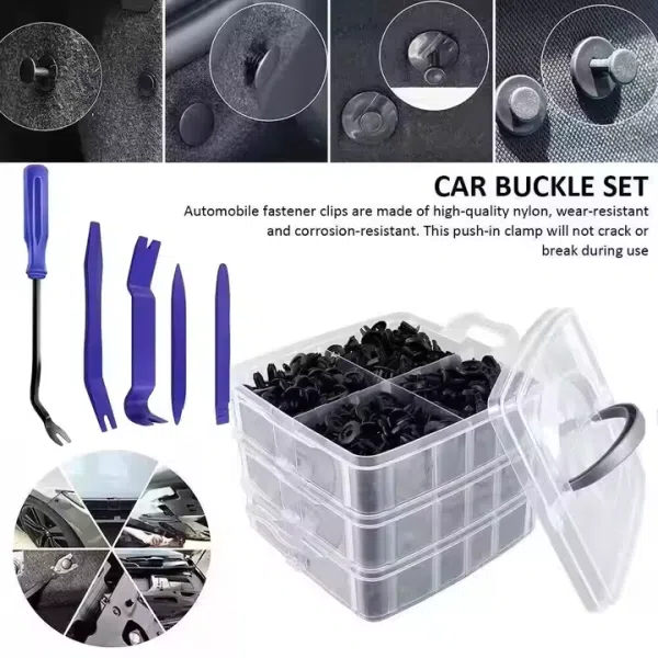 651Pcs Car Retainer Auto Fasteners Push Trim Plastic Clips Pin Rivet Bumper Kit