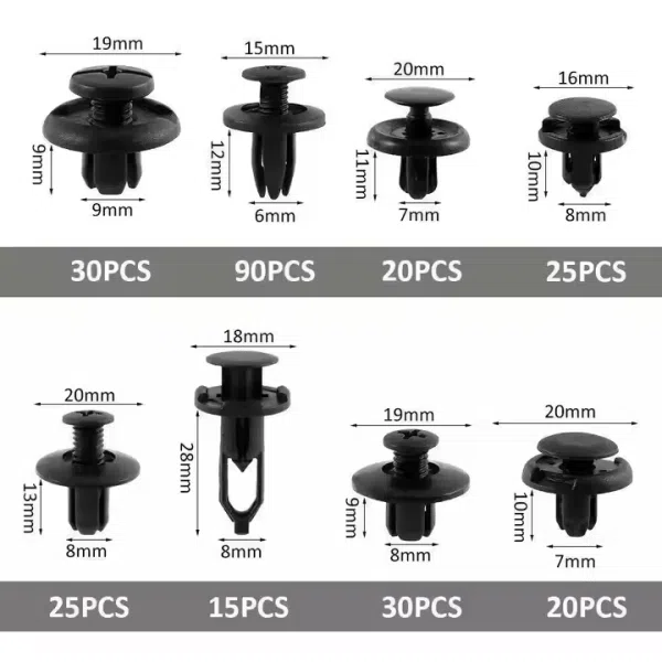 651Pcs Car Retainer Auto Fasteners Push Trim Plastic Clips Pin Rivet Bumper Kit