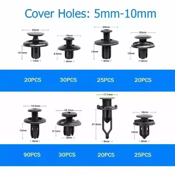 652Pcs Car Retainer Auto Fasteners Push Trim Plastic Clips Pin Rivet Bumper Kit