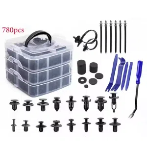 780Pcs Car Push Retainer Auto Bumper Fastener Push Trim Plastic Bumper Clips Pin Rivet Bumper Kit Car Clips