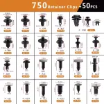 800Pcs Car Clips Bumper Plastic Rivets Automotive Push Pins Xmas Tree Clips Door Trim Panel Fender Clips Kit Retainer Faseners