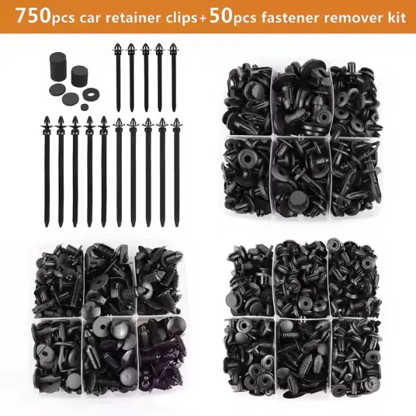 800Pcs Car Clips Bumper Plastic Rivets Automotive Push Pins Xmas Tree Clips Door Trim Panel Fender Clips Kit Retainer Faseners