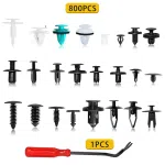 801Pcs Car Auto Fastener & Clip Push Retainer Panel Repair Willow Nail with Disassembly Tool Set Auto Bumper Fastener & Clip