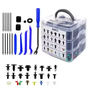 835Pcs Car Push Retainer Clips Plastic Fasteners Kit Nylon Bumper Fender Clips Plastic Rivets with Removal Tool