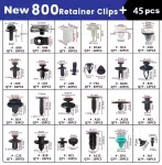 845Pcs Push Retainer Car Clips Auto Bumper Fastener Push Trim Clips Pin Rivet Bumper KitBumper Clips