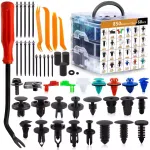 910Pcs Car Push Retainer Clips Plastic Rivets Bumper Clips Door Panel Trim Clip Car Body Fasteners Kit with Cable Ties Remover
