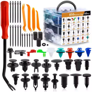 910Pcs Car Push Retainer Clips Plastic Rivets Bumper Clips Door Panel Trim Clip Car Body Fasteners Kit with Cable Ties Remover