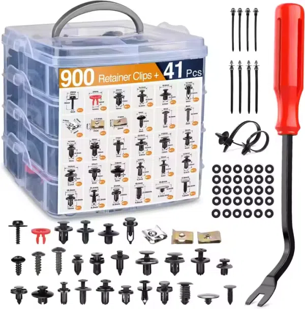 941Pcs Car Retainer Clips and Auto Body Fasteners Assortment-30 Most Popular Sizes Nylon Bumper Fender Rivets