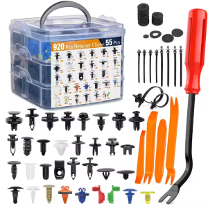 975Pcs Car Push Retainer Clips & Auto Fasteners Assortment 33  Sizes Bumper Fender Rivets with Cable Ties Remover