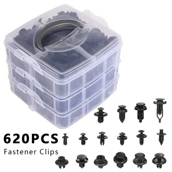 C0001 620Pcs Fastener Clip Car Retainer Clips General Auto Body Fastener Plastic Rivet Push Retainer Bumper Rivet