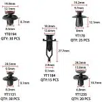 C0003 635Pcs Car Push Retainer Clips&Auto Fasteners Assortment Car Plastic Clips Rivet Bumper Kit Body Clips