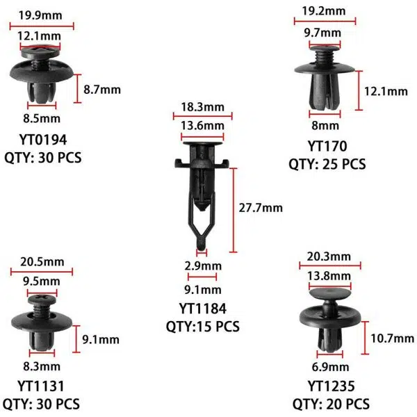 C0003 635Pcs Car Push Retainer Clips&Auto Fasteners Assortment Car Plastic Clips Rivet Bumper Kit Body Clips