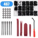 C0005  467Pcs Auto Plastic Fastener Trim Removal Tool Set Rivet Plastic Clips Car Retainer Clips Door Trim Panel Clips