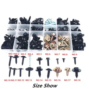 C0009 180Pcs Auto Sheet Board Fender Bumper Self-Sheet Screw Quick Wire Screw Metal Carbon Steel Closure Clip With Box for