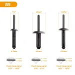 C1082 115Pcs Automotive Universal Nylon Popular Rivet Combination with 6 Most Popular Sizes of Automotive Black Rivet Kits