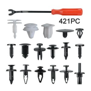 C0006 421Pcs Car Clips Body Trim Clips Retainer Bumper Clips Rivets Screw Panel Push Retainers Set Bumper Fastener