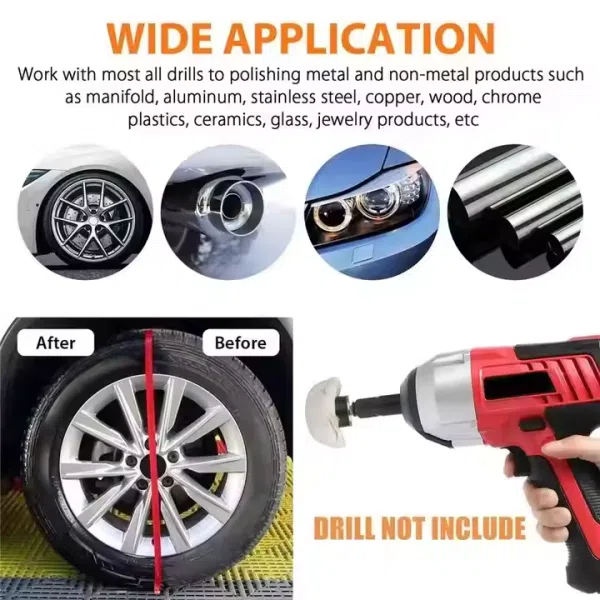 6pcs Polishing Wheel Drill Pads Set Buffing Mop Car Alloys Attachment Cotton Wheel Polishing Pad