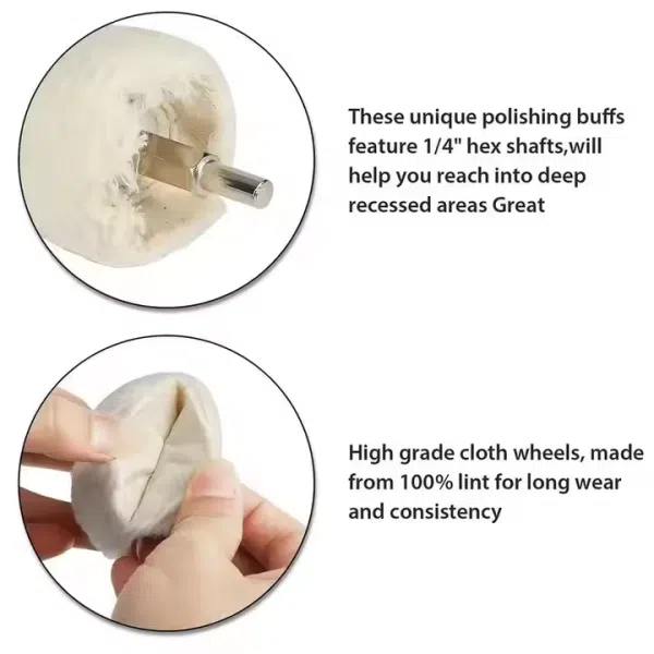 6pcs Polishing Wheel Drill Pads Set Buffing Mop Car Alloys Attachment Cotton Wheel Polishing Pad