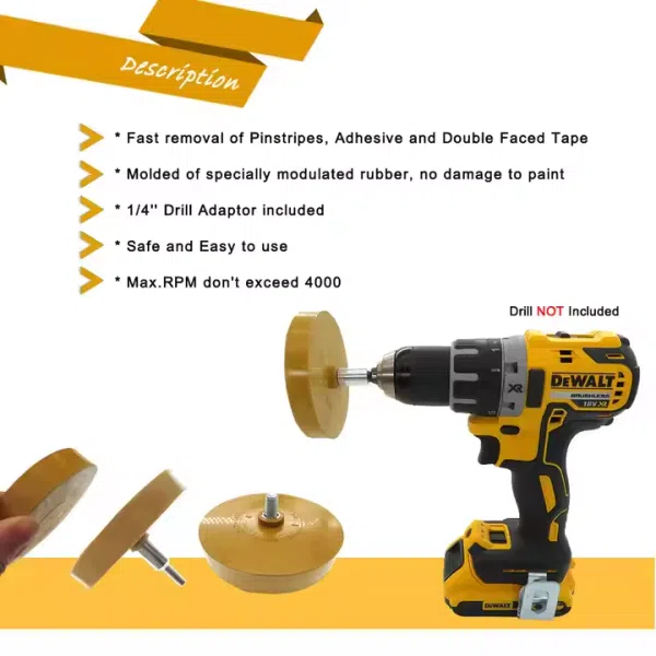 4-inch Rubber Grinding Wheel Car Paint Sticker Film Glass Decal in Addition to Rubber Wheel Gas Hand Drill to Rubber Wheel
