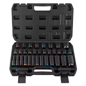 1/2 Inch Pneumatic Thick Wall Heavy Duty Sleeve with Color Ring air Gun Extended Tire Sleeve Auto Repair Tools