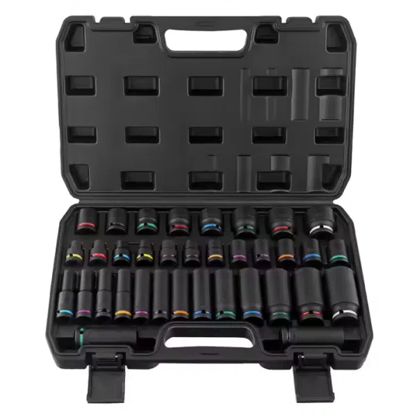 1/2 Inch Pneumatic Thick Wall Heavy Duty Sleeve with Color Ring air Gun Extended Tire Sleeve Auto Repair Tools