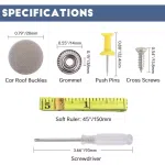 60/65/70pcs Car Roof Repair Rivets Button Universal Auto Ceiling Snap Rivet Headliner Repair Buckle Kit  With Installation Tool