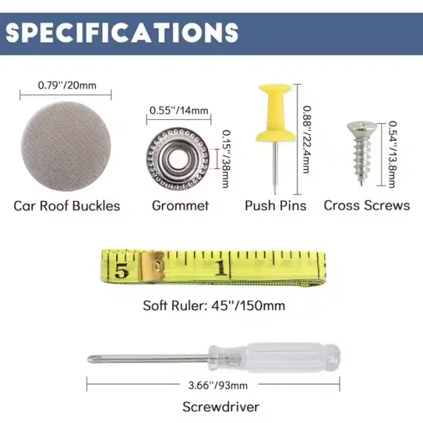 60/65/70pcs Car Roof Repair Rivets Button Universal Auto Ceiling Snap Rivet Headliner Repair Buckle Kit  With Installation Tool