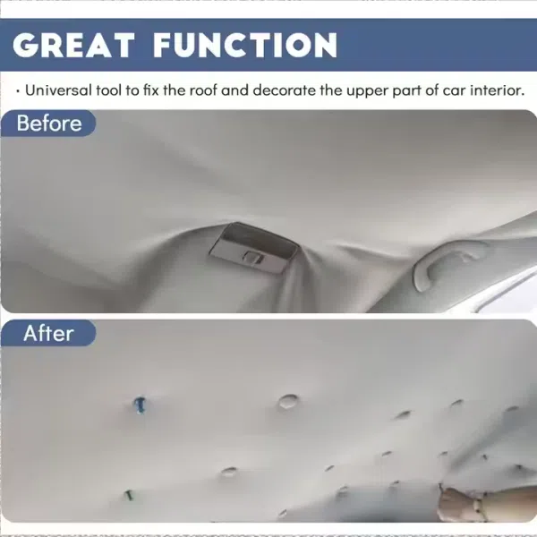 60/65/70pcs Car Roof Repair Rivets Button Universal Auto Ceiling Snap Rivet Headliner Repair Buckle Kit  With Installation Tool